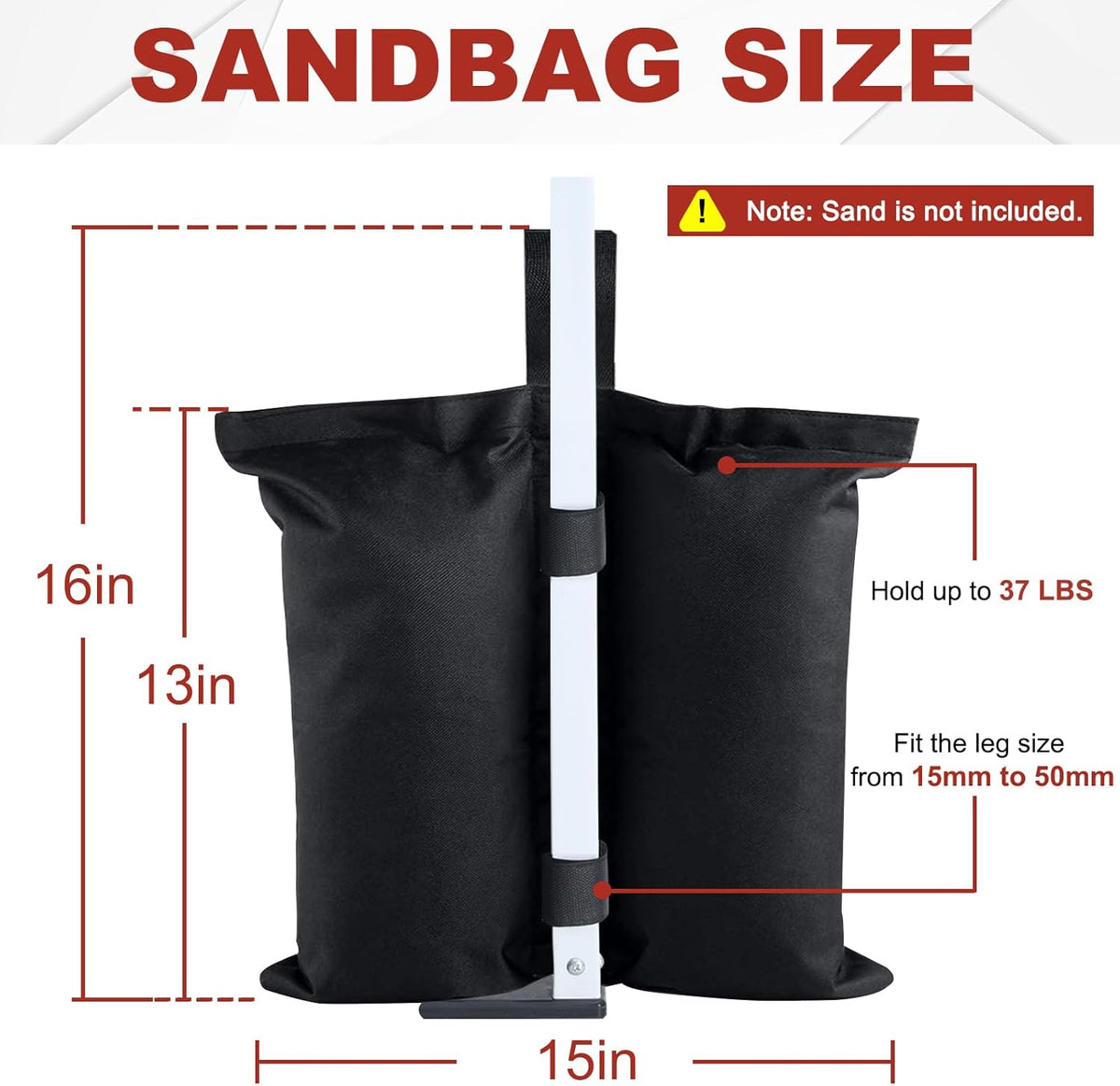 Canopy Weights 120 LBS Tent Sand Bags,4-Pack Gray(No Sand)