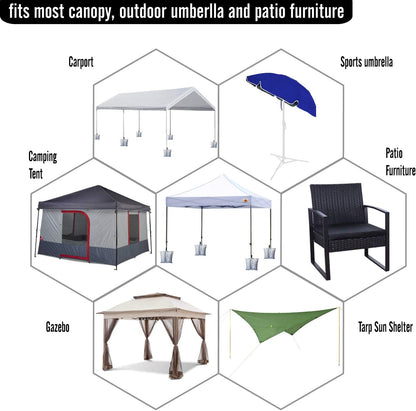 Canopy Weights 120 LBS Tent Sand Bags,4-Pack Gray(No Sand)