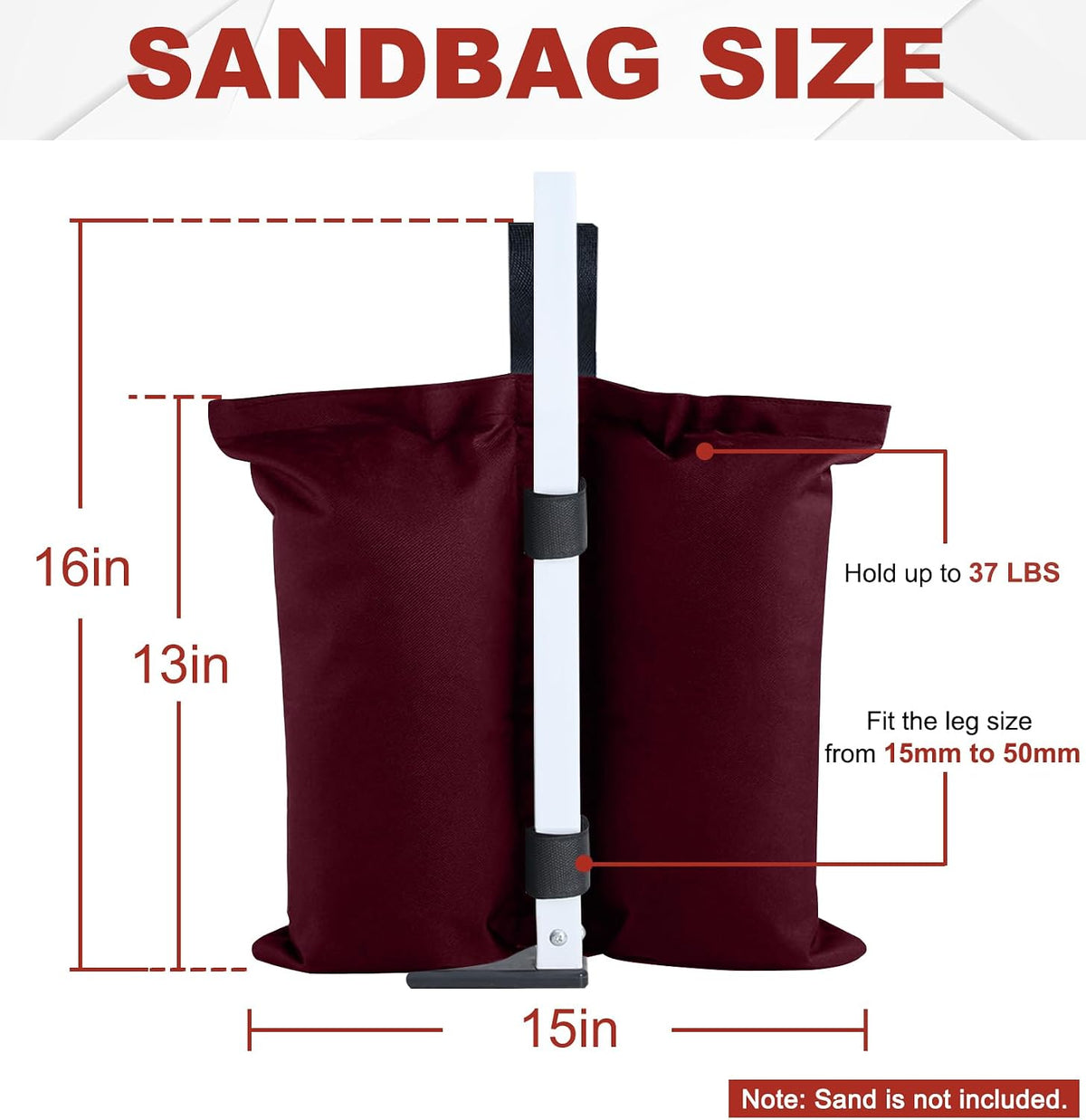 Canopy Weights 120 LBS Tent Sand Bags,4-Pack Gray(No Sand)