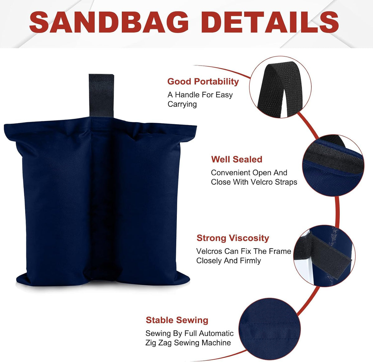 Canopy Weights 120 LBS Tent Sand Bags,4-Pack Gray(No Sand)