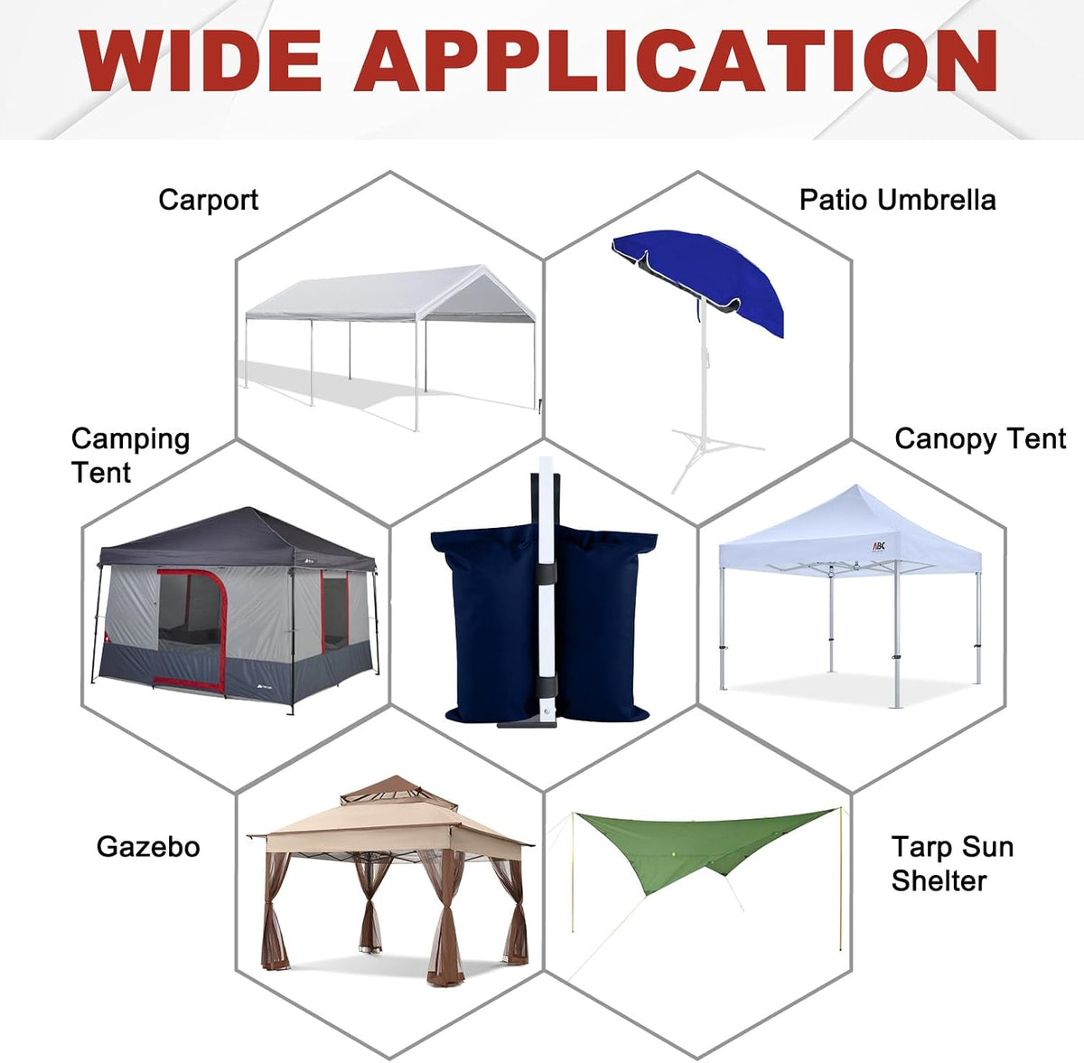 Canopy Weights 120 LBS Tent Sand Bags,4-Pack Gray(No Sand)