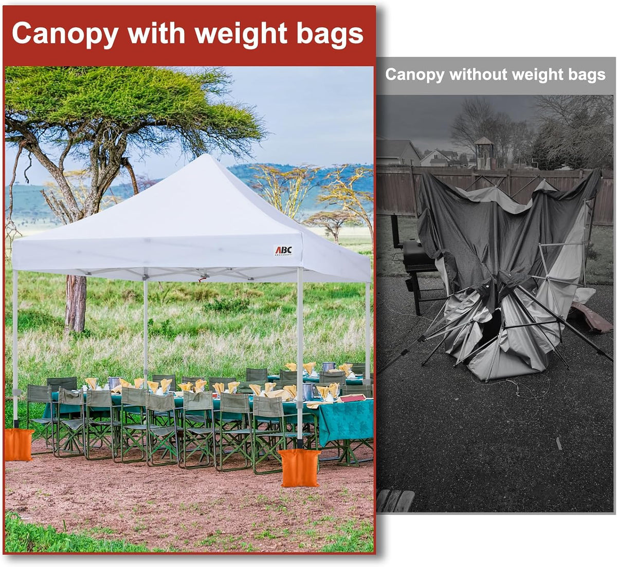 Canopy Weights 120 LBS Tent Sand Bags,4-Pack Gray(No Sand)