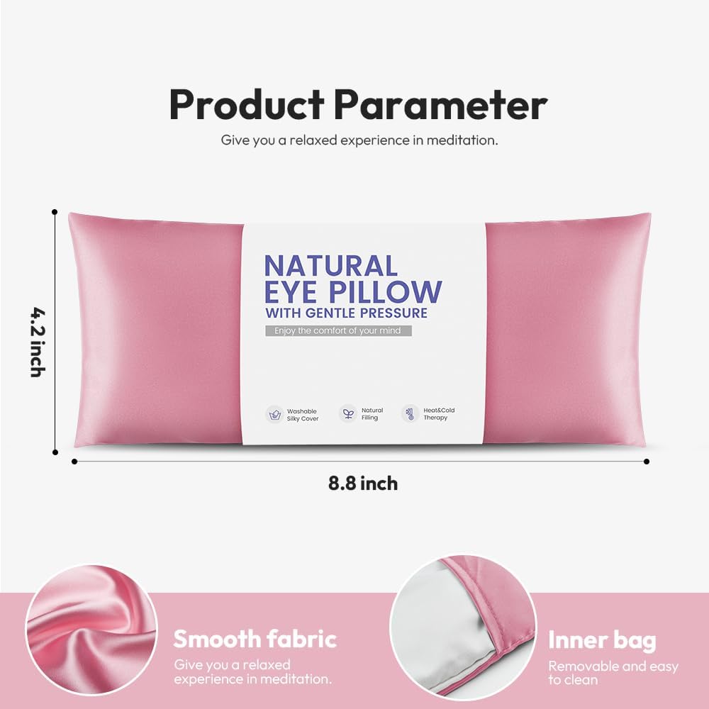 Weighted Eye Pillow for Yoga, Moist Heat Mask for Dry Eyes(Pink)