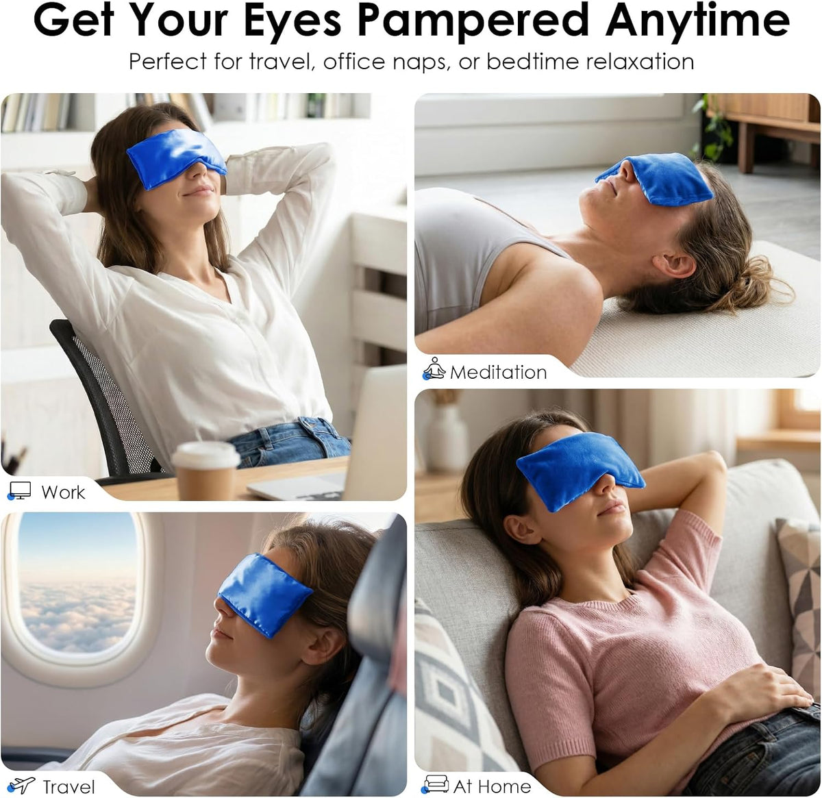 Weighted Eye Pillow for Yoga, Moist Heat Mask for Dry Eyes(Pink)