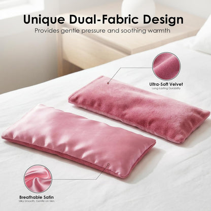 Weighted Eye Pillow for Yoga, Moist Heat Mask for Dry Eyes(Pink)