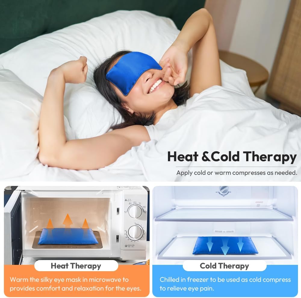 Weighted Eye Pillow for Yoga, Moist Heat Mask for Dry Eyes(Pink)