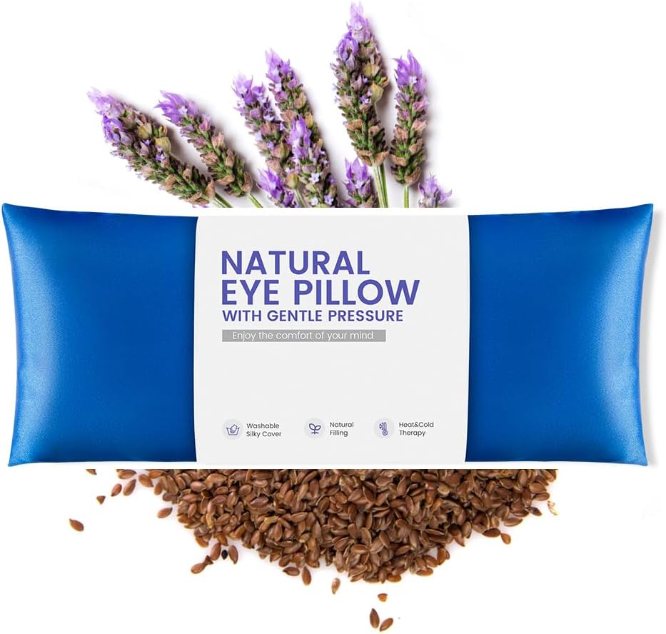 Weighted Eye Pillow for Yoga, Moist Heat Mask for Dry Eyes(Pink)