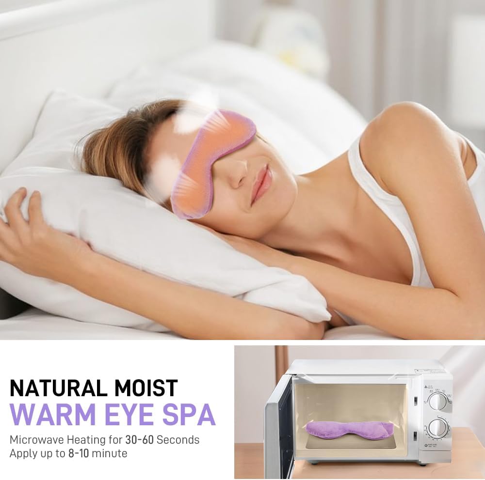 Weighted Eye Pillow for Yoga, Moist Heat Mask for Dry Eyes(Pink)
