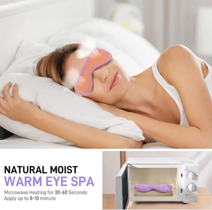 Weighted Eye Pillow for Yoga, Moist Heat Mask for Dry Eyes(Pink)