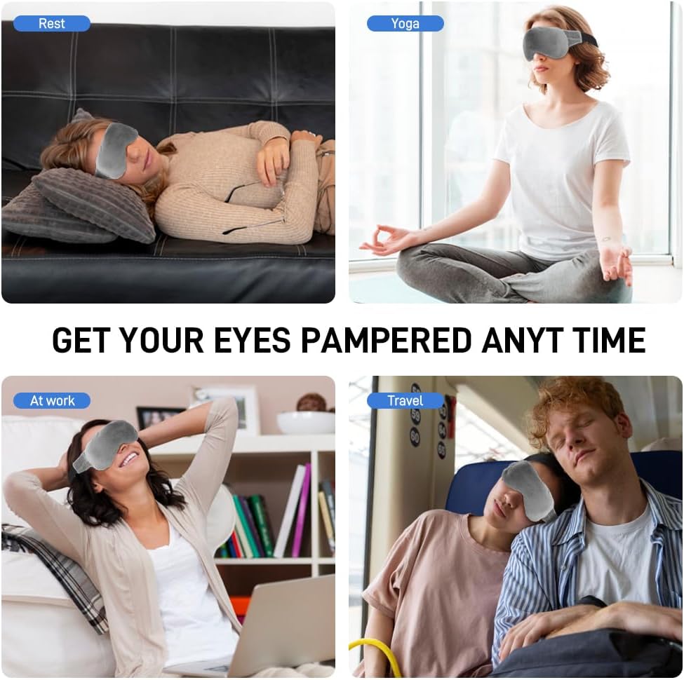 Weighted Eye Pillow for Yoga, Moist Heat Mask for Dry Eyes(Pink)