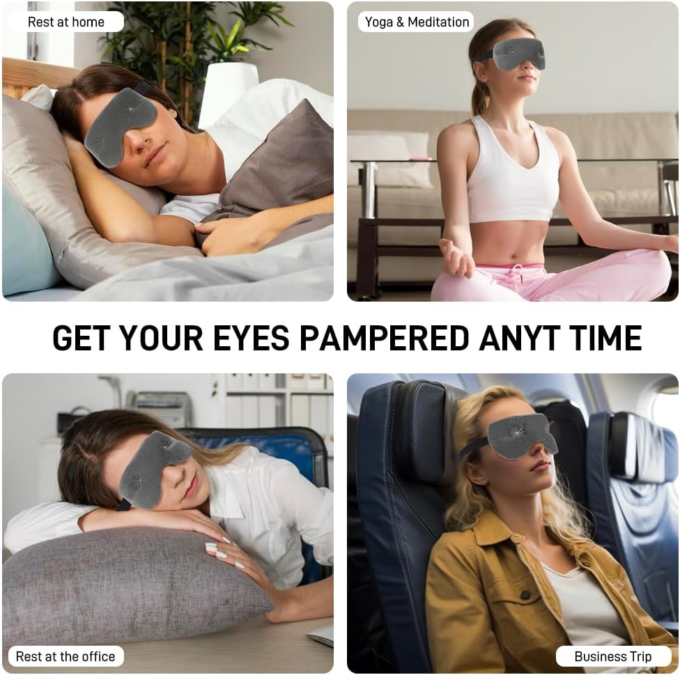 Weighted Eye Pillow for Yoga, Moist Heat Mask for Dry Eyes(Pink)