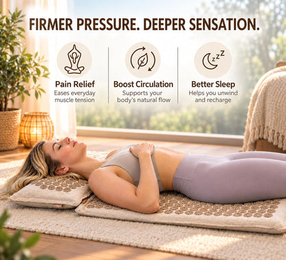 Acupressure Mat & Pillow Set, 4-in-1, 29", Hot/Cold Pack, Purple