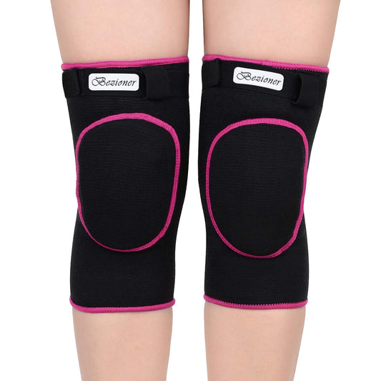 Knee Pads Volleyball,Thick Sponge Anti-Slip,Dance Knee Pads for Women Yoga Basketball Football Youth Girls Black and Pink M