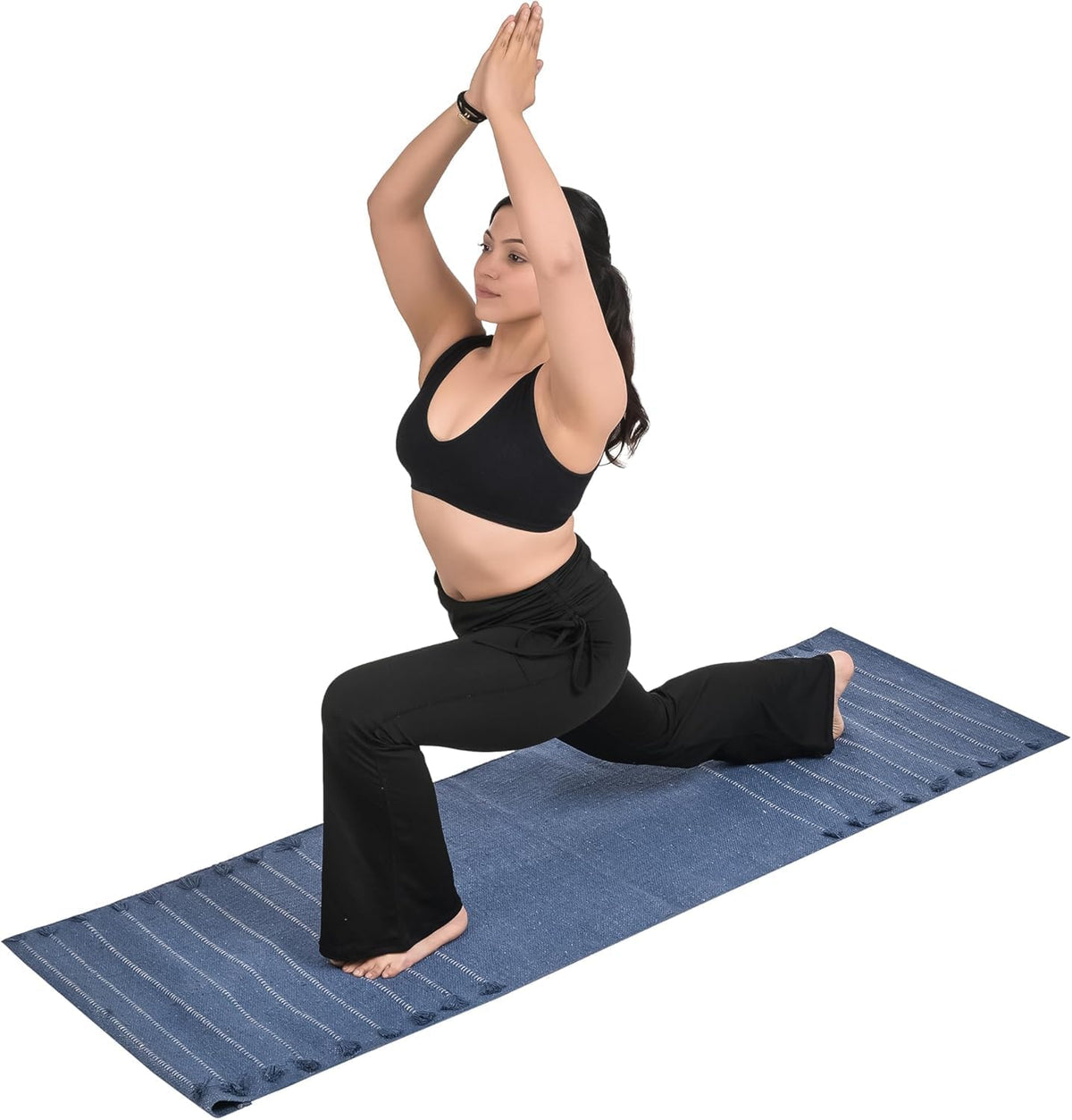 Handmade Organic Cotton Yoga Mat Cotton Exercise Rug – Handwoven, Absorbent & Hand Washable Fitness Mat Ideal for Yoga, Workouts and Meditation