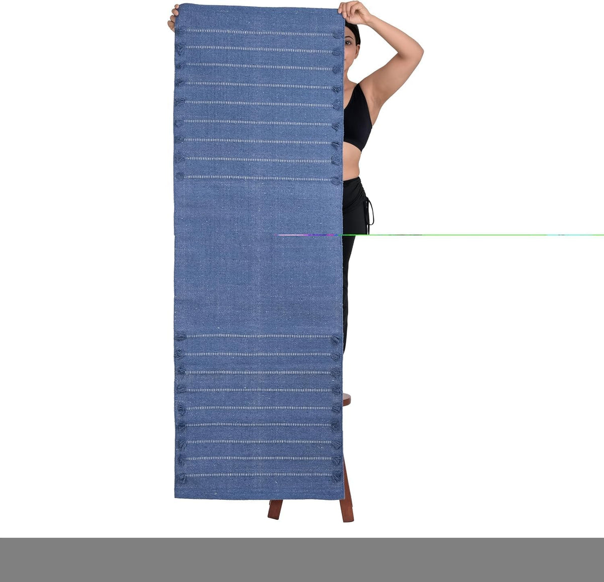 Handmade Organic Cotton Yoga Mat Cotton Exercise Rug – Handwoven, Absorbent & Hand Washable Fitness Mat Ideal for Yoga, Workouts and Meditation