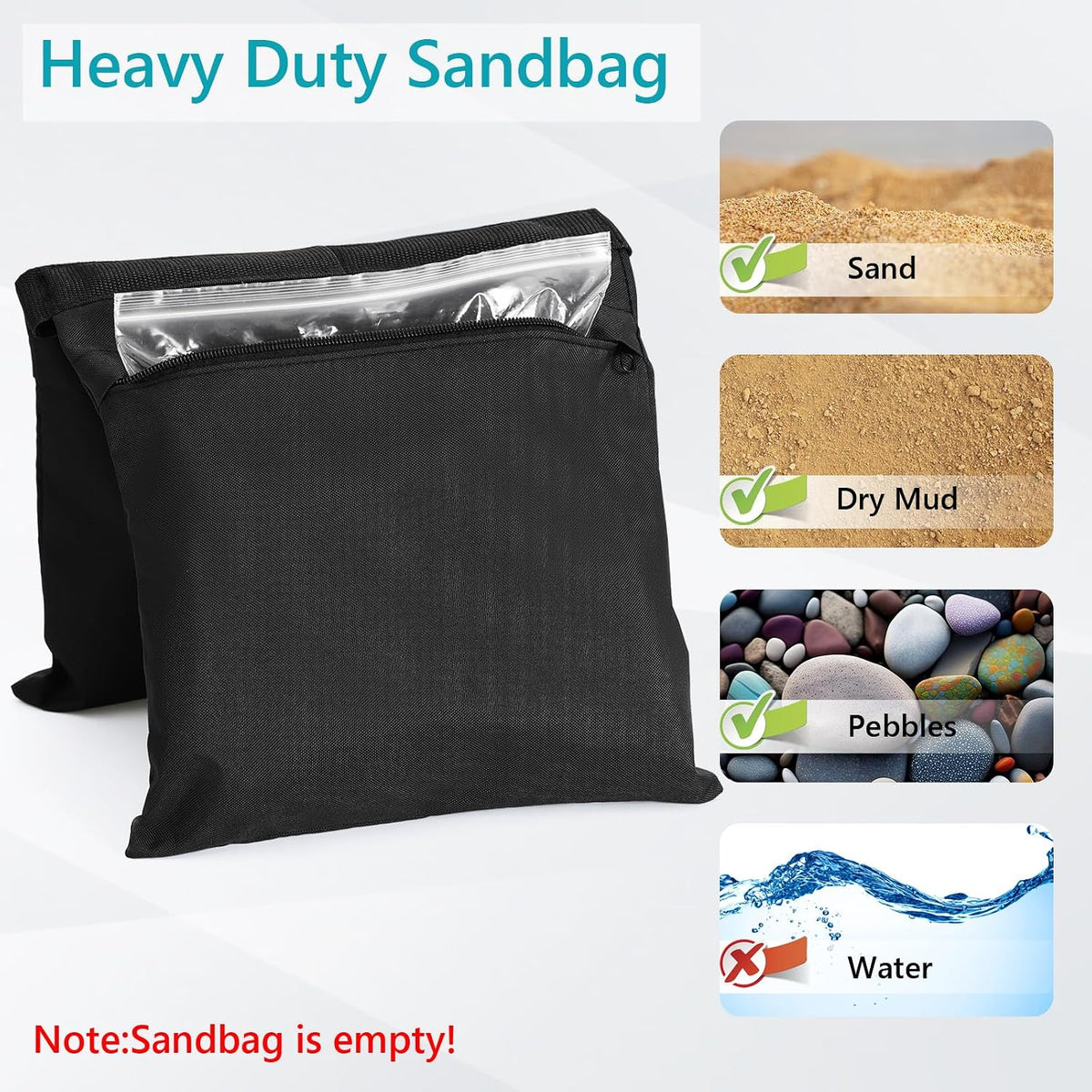 Photography Sandbag for Video Stand,Black(No Sand)