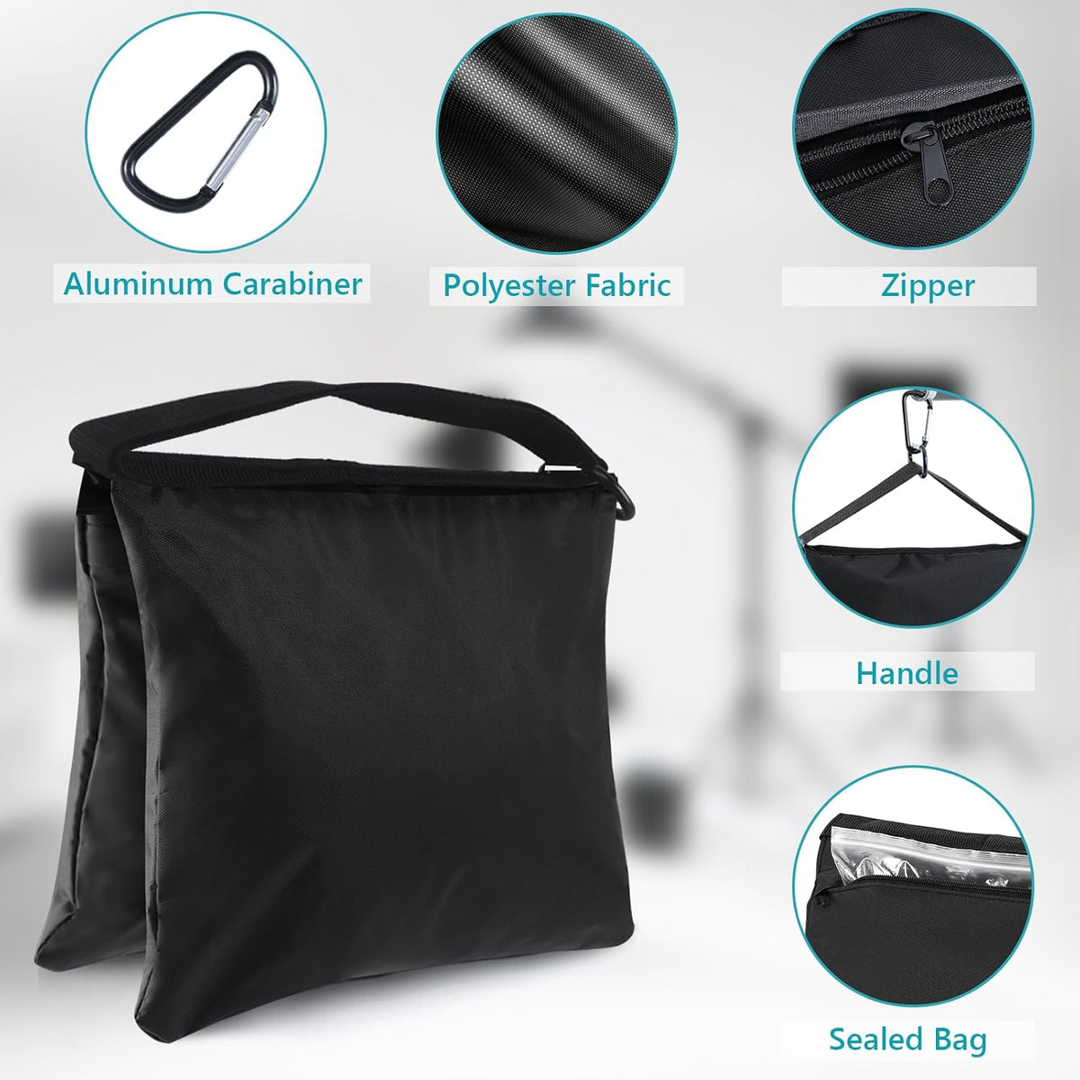 Photography Sandbag for Video Stand,Black(No Sand)