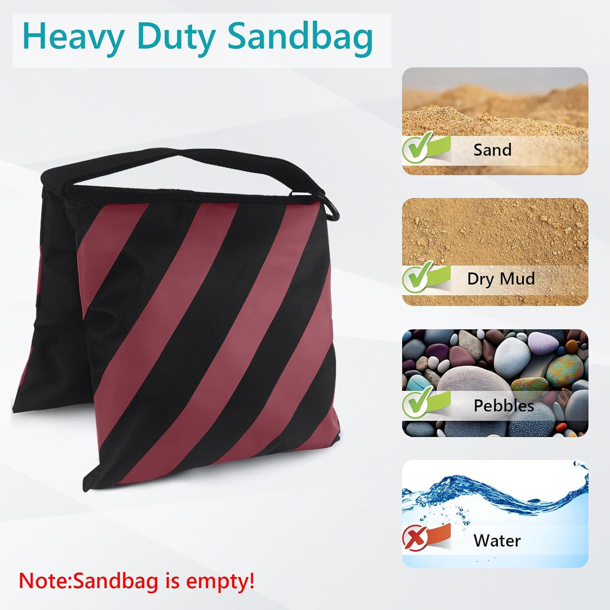 Photography Sandbag for Video Stand,Black(No Sand)