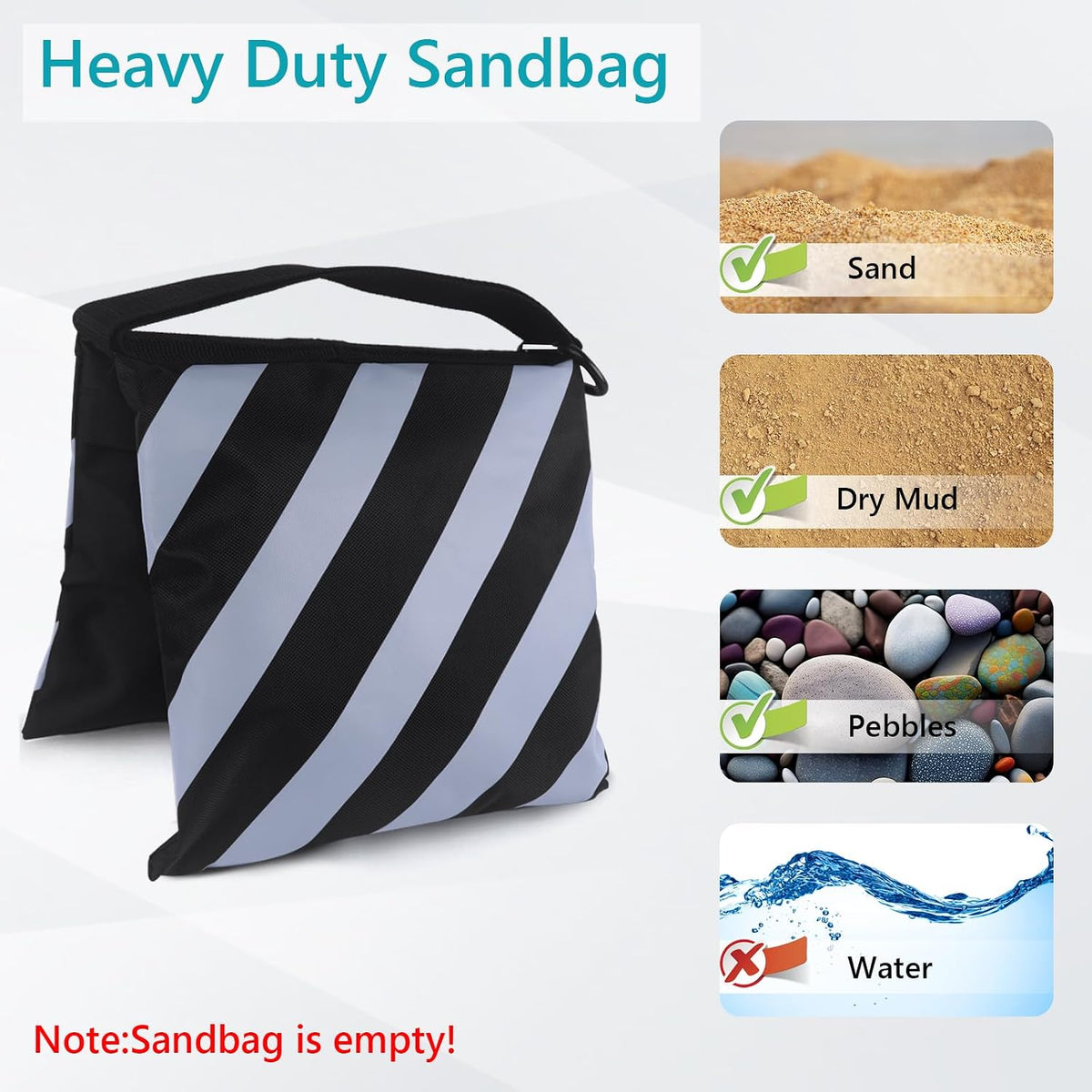 Photography Sandbag for Video Stand,Black(No Sand)