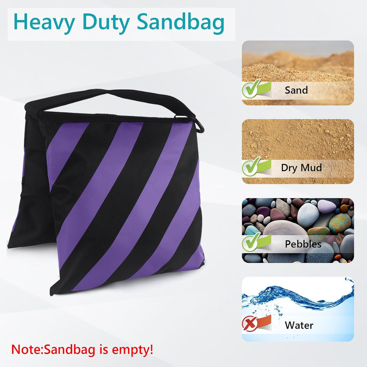 Photography Sandbag for Video Stand,Black(No Sand)