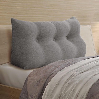 Small Wedge Pillow Headboard Reading Pillow for Sitting Up in Bed Adult Backrest Triangle Bolster Pillow for Couch Daybed Cushion Lumbar Body Support Leg Positioning（Yellow, Small）