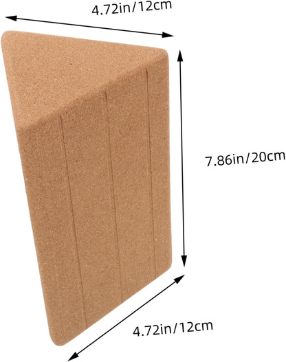 Cork Yoga Block 7.87 X 4.72 X 4.72 in Yoga Training Brick with Smooth Triangular Shape for Stretching Abdominal Muscle Training Fitness Dance Practice 1 Pack
