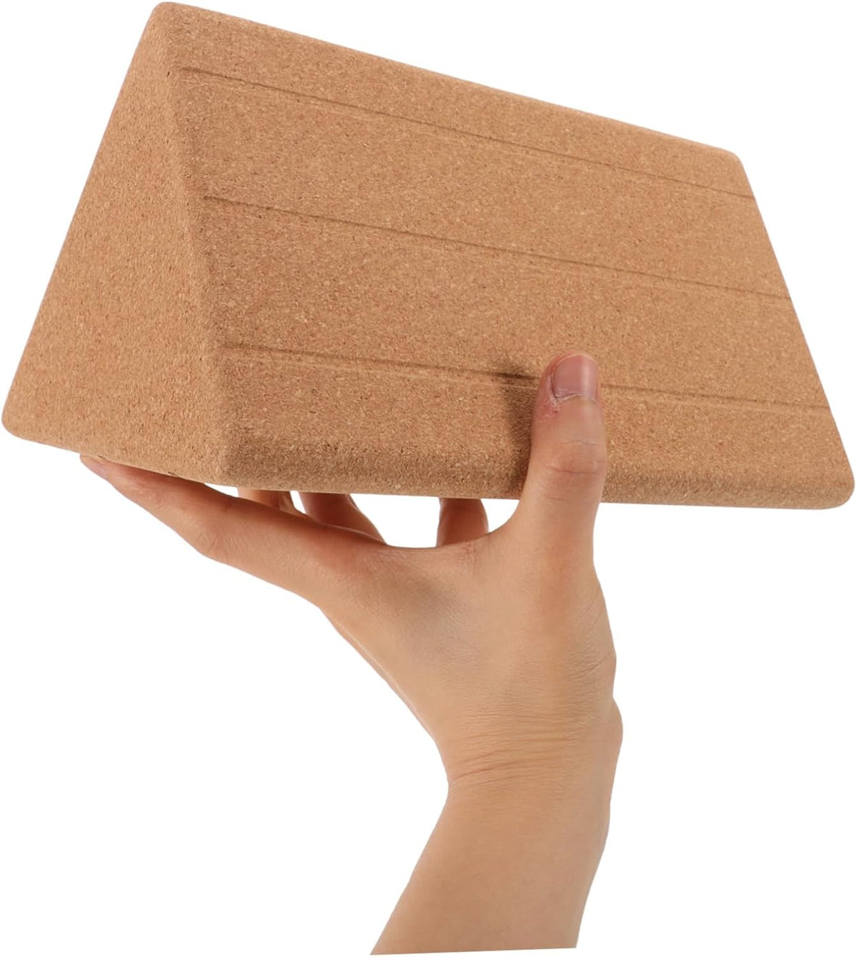 Cork Yoga Block 7.87 X 4.72 X 4.72 in Yoga Training Brick with Smooth Triangular Shape for Stretching Abdominal Muscle Training Fitness Dance Practice 1 Pack