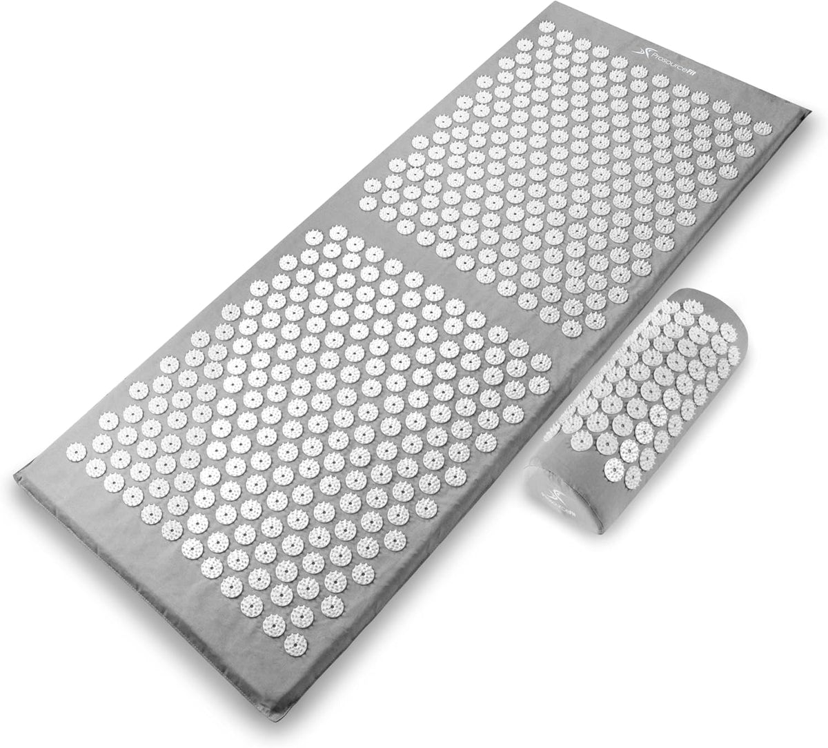 ProsourceFit Acupressure Mat and Pillow Set for Back/Neck Pain Relief and Muscle Relaxation, Grey