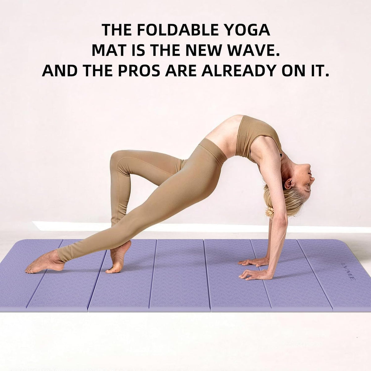 Foldable Yoga Mat 75"x31" – 0.24" Thin | Easy to store & carry – takes little space. Exercise mat: non-slip for home gym. Pilates mat: odor-free & easy-clean.