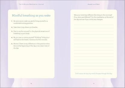 The 5-Minute Meditation Journal: Quick Guided Meditations for a Calmer, Happier You
