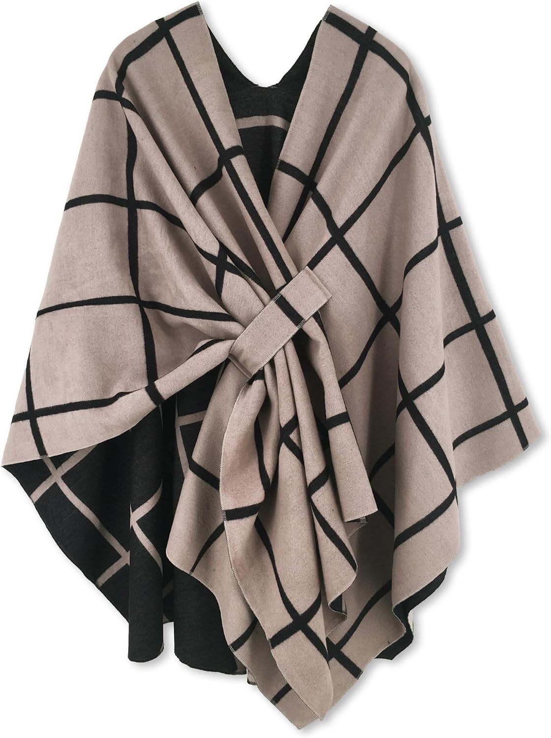 Women Shawl Wrap Poncho Open Front Cardigan Shawl for Fall Winter - Colors A