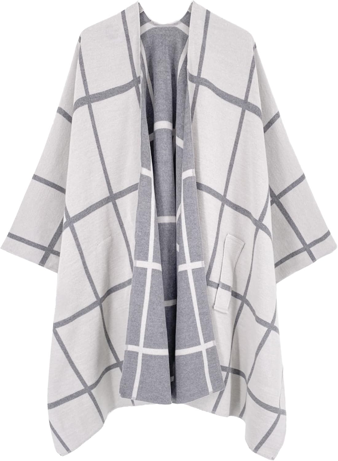 Women Shawl Wrap Poncho Open Front Cardigan Shawl for Fall Winter - Colors A