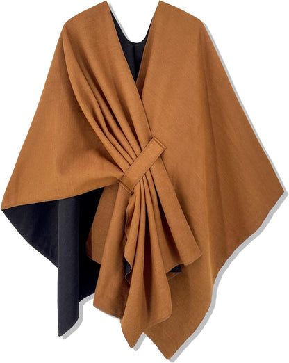 Women Shawl Wrap Poncho Open Front Cardigan Shawl for Fall Winter - Colors A