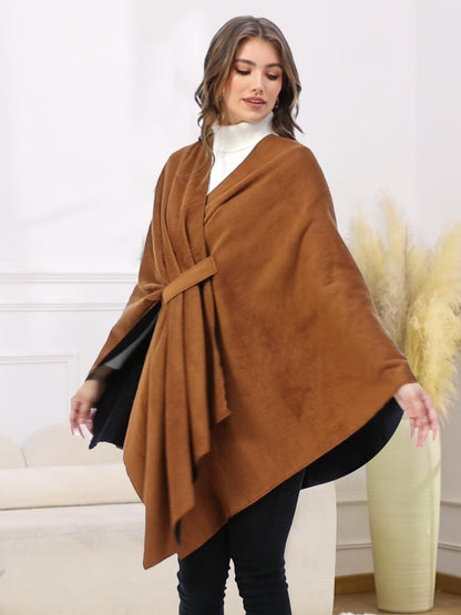 Women Shawl Wrap Poncho Open Front Cardigan Shawl for Fall Winter - Colors A
