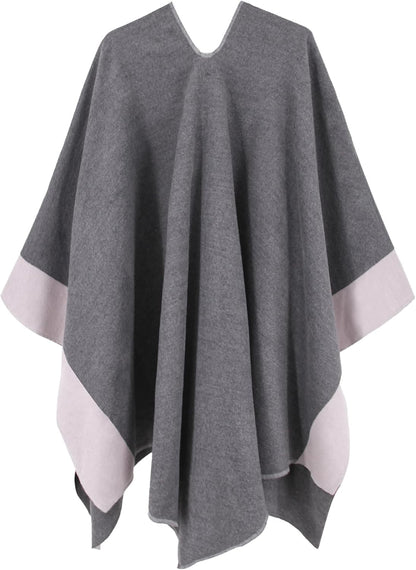 Women Shawl Wrap Poncho Open Front Cardigan Shawl for Fall Winter - Colors A