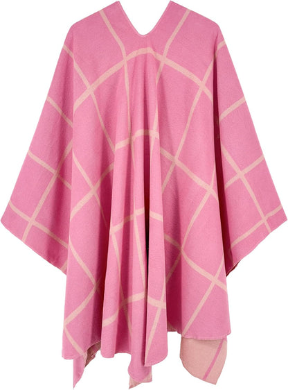 Women Shawl Wrap Poncho Open Front Cardigan Shawl for Fall Winter - Colors A