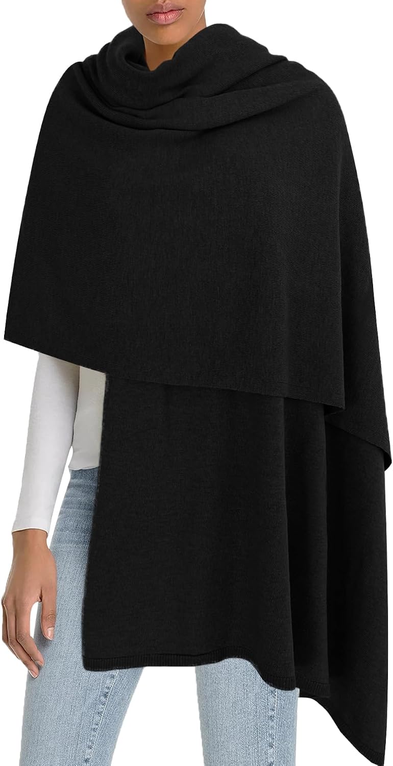 Women Shawl Wrap Poncho Open Front Cardigan Shawl for Fall Winter - Colors A
