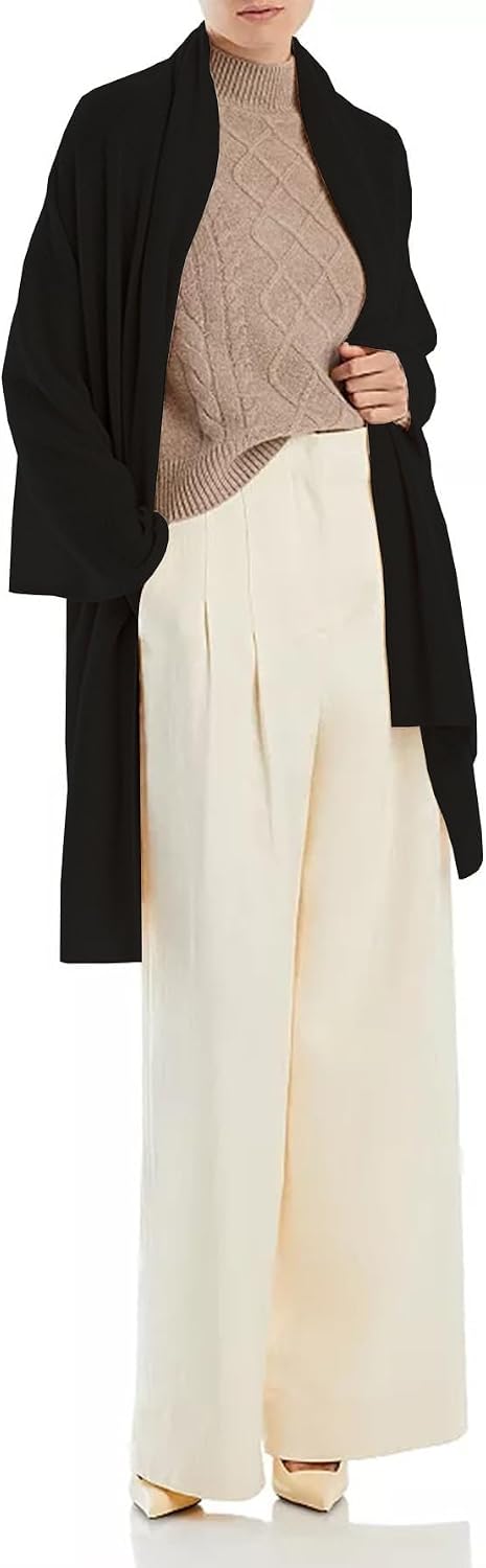 Women Shawl Wrap Poncho Open Front Cardigan Shawl for Fall Winter - Colors A