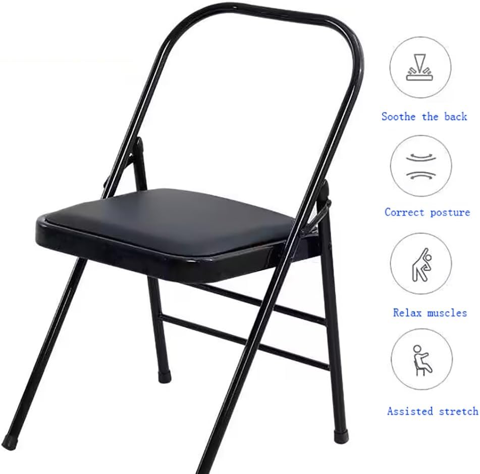 Backless Yoga Chair,Portable Folding Chair for Flexibility and Strength Training, Sturdy Frame,Foldable designhigh Load-Bearing Capacity,Grey-31.5 2 Pieces