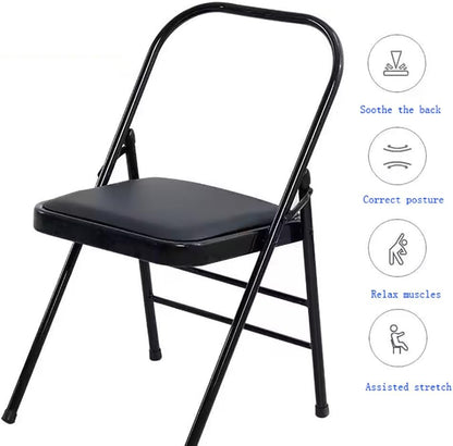 Backless Yoga Chair,Portable Folding Chair for Flexibility and Strength Training, Sturdy Frame,Foldable designhigh Load-Bearing Capacity,Grey-31.5 2 Pieces