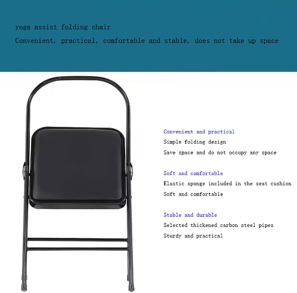 Backless Yoga Chair,Portable Folding Chair for Flexibility and Strength Training, Sturdy Frame,Foldable designhigh Load-Bearing Capacity,Grey-31.5 2 Pieces