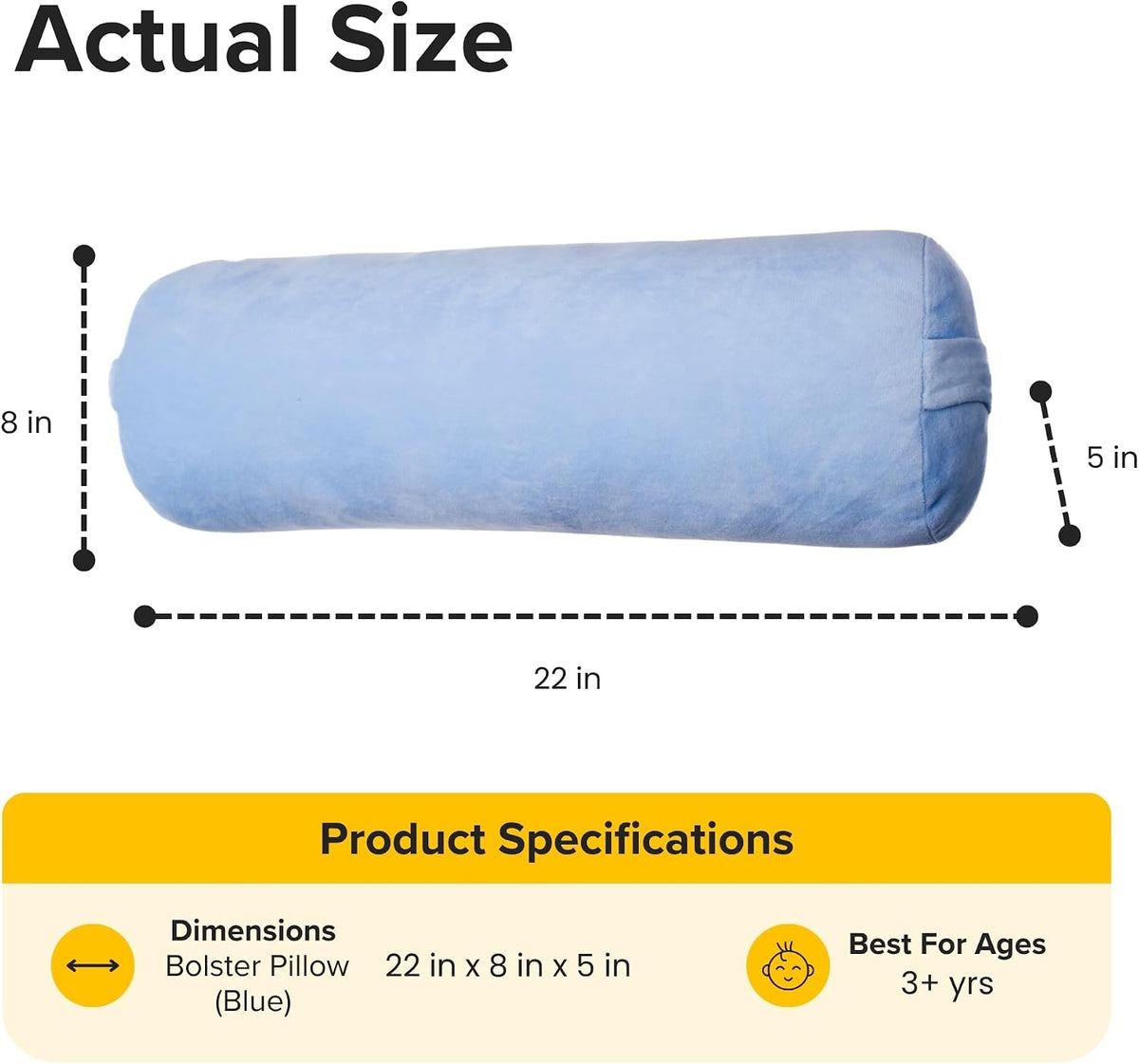 FocusPad Vibrating Sensory Bolster Pillow - Calming Massage Cushion for Kids and Adults with ADHD or Autism, Lap, Neck & Back Support | Blue Gray