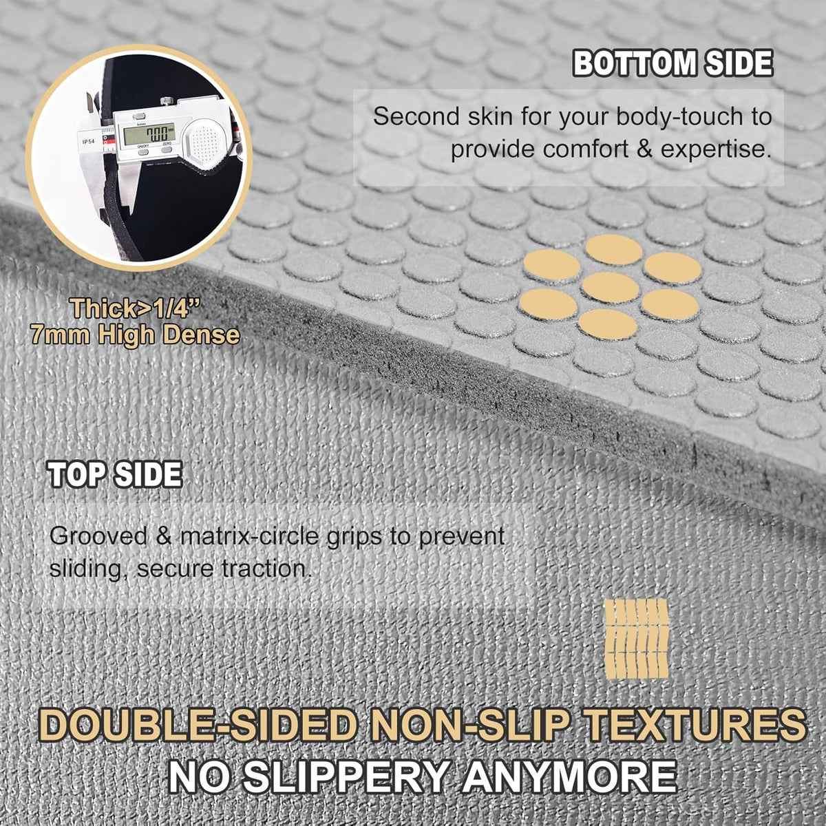 Extra Large Exercise Mat 16'x6'/12'x6'/10'x6'/8'x6'(7mm), Extra Wide Workout Mats for Home Gym Flooring, Non-Slip Thick Durable Cardio Mat for MMA,Plyo,Jump Rope,Weights,Fitness,Shoe-Friendly