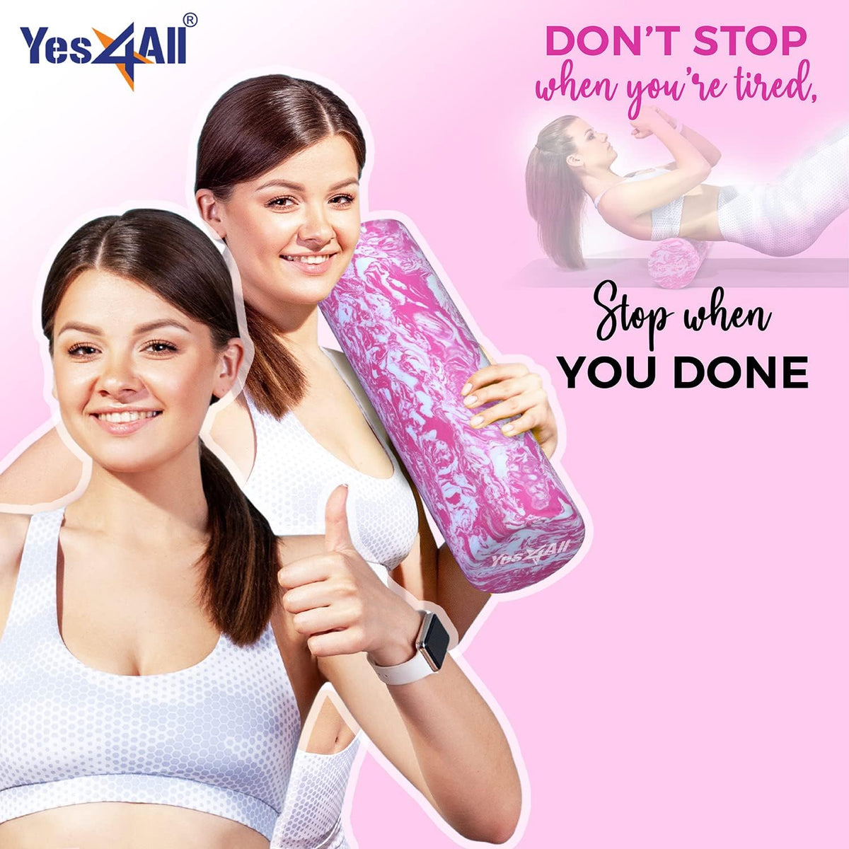 EVA Firm Foam Roller for Back - Round Roller for Exercise, Yoga & Pilates 12/18/24/36 inch