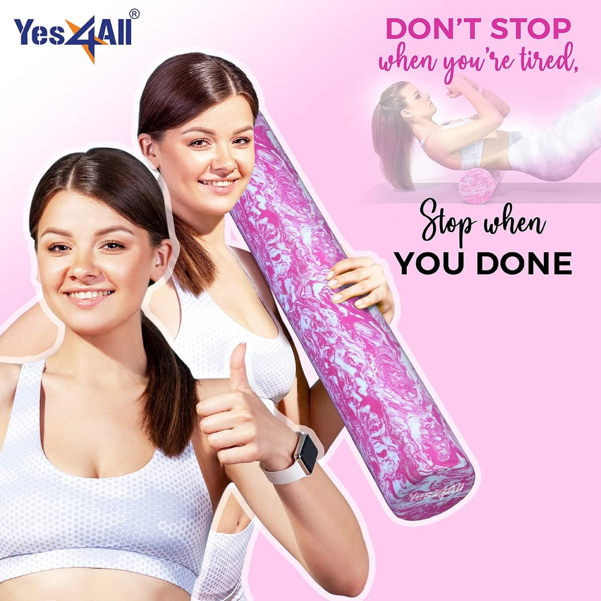 EVA Firm Foam Roller for Back - Round Roller for Exercise, Yoga & Pilates 12/18/24/36 inch