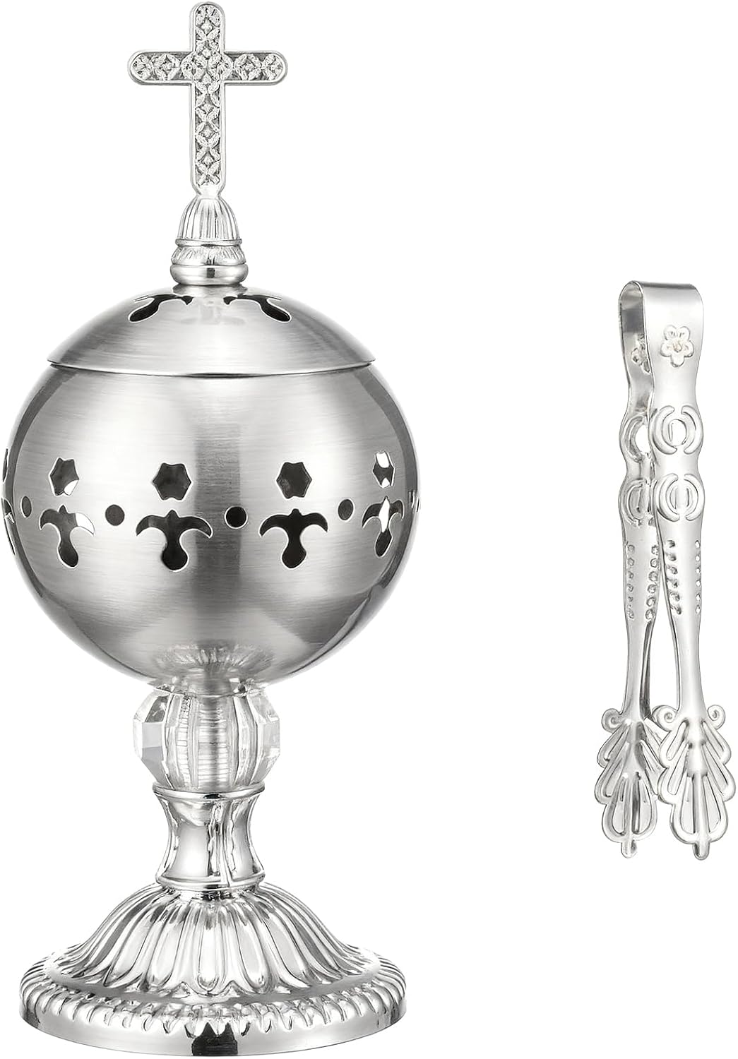1 Set Incense Burner with Tong, Gold, Retro