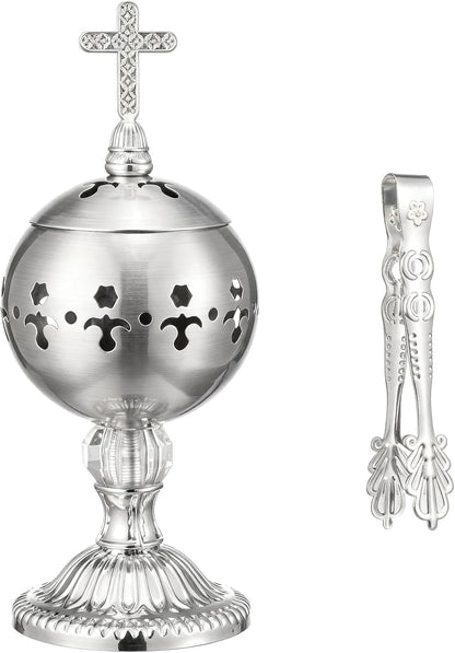 1 Set Incense Burner with Tong, Gold, Retro