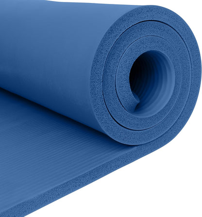 Solana Yoga Mat 1" Thick w/Nylon Strap for Men & Women - Non Slip Exercise Mat for Home Yoga, Pilates, Stretching, Floor & Fitness Workouts