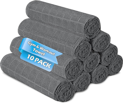 HOMERHYMRE Microfiber Workout Towels, Grey Gym Sweat Sports Towel for Yoga, Tennis, Running, Exercise, Working Out, Camping, Quick Dry, Highly Absorbent, for Women & Men, 16 x 27 Inch
