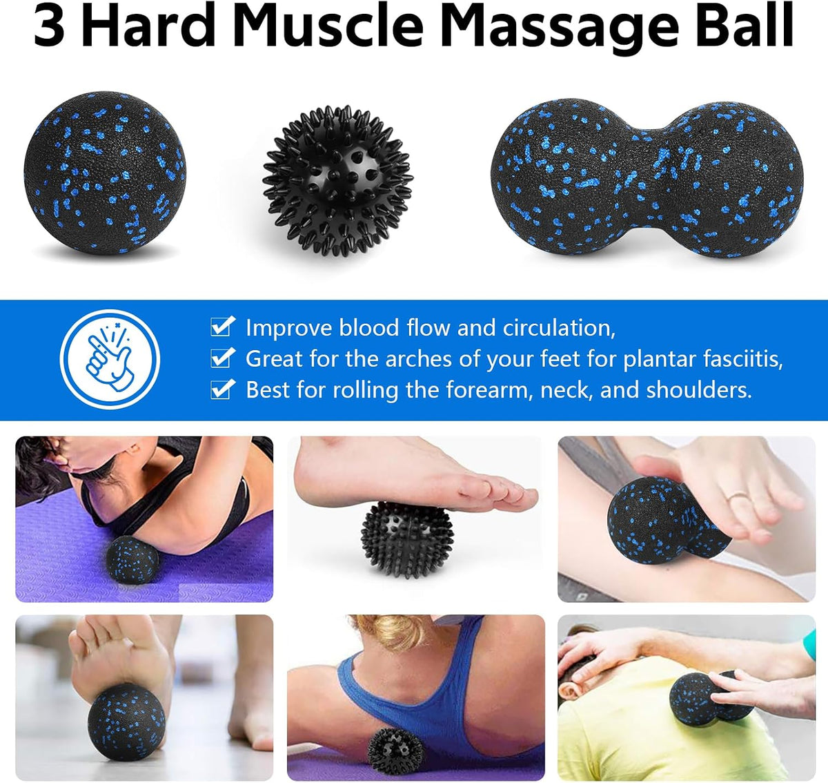 7 in1 Foam Roller Set for Deep Tissue Muscle Massager - Back Roller